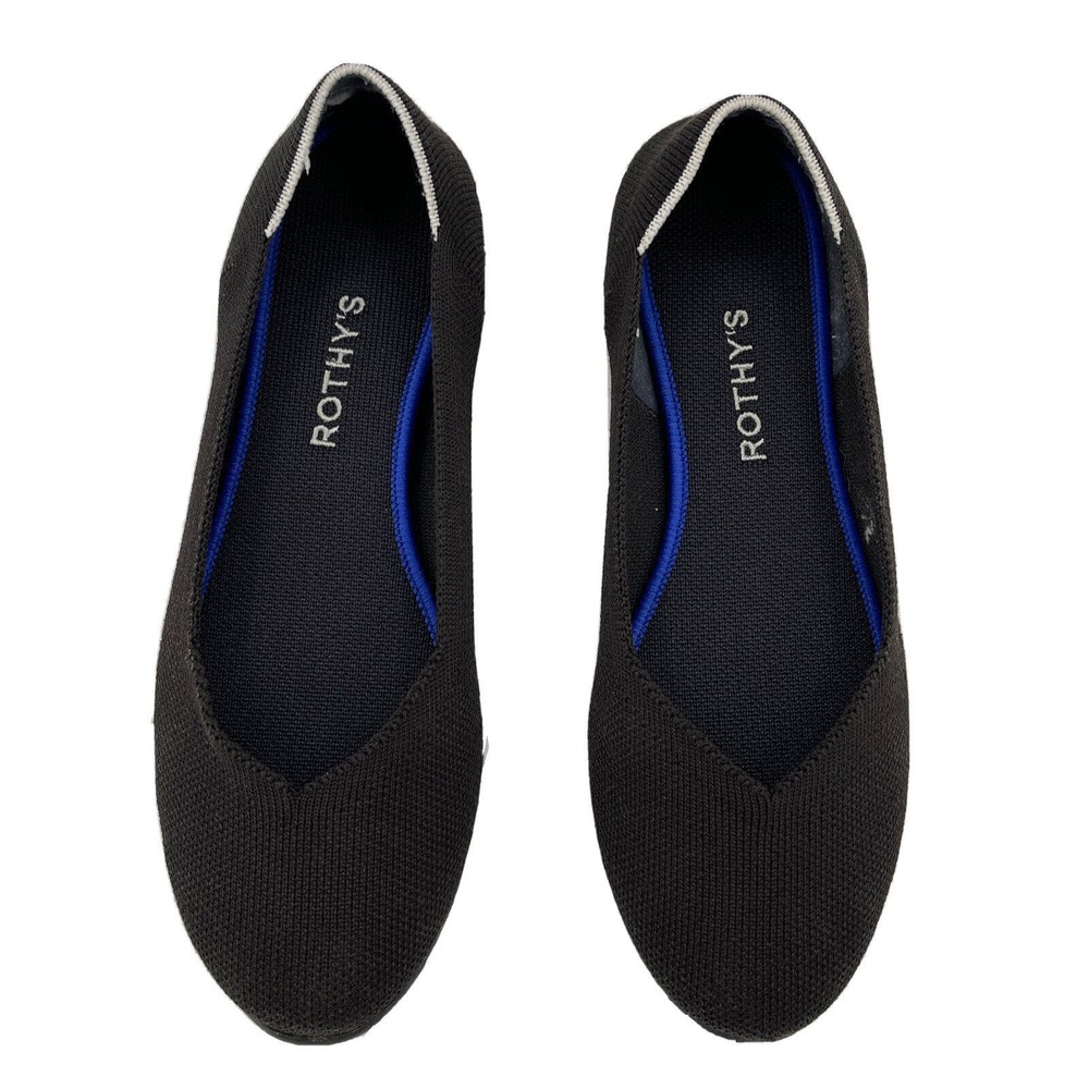 Rothy's The Flat Womens 9 Black With New Replacement‎ Insoles